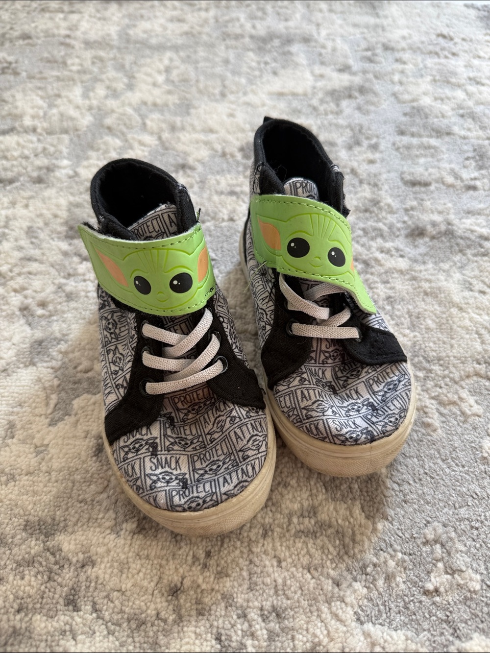 Disney Green Baby Yoda High-Top Sneakers for Kids